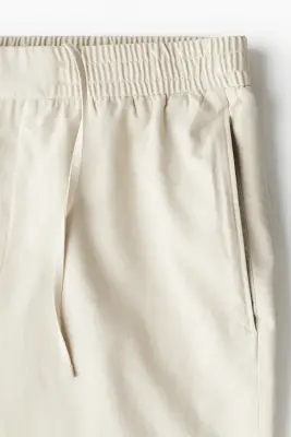 Pantalon Relaxed Fit en twill de coton mélangé - Beige clair — photo 2