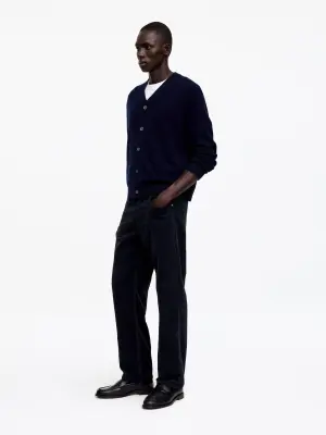 Pantalon ample en velours côtelé OCEAN - Bleu foncé — photo 1