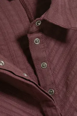 Chemise en coton à nouer - Rayé violet foncé — photo 4