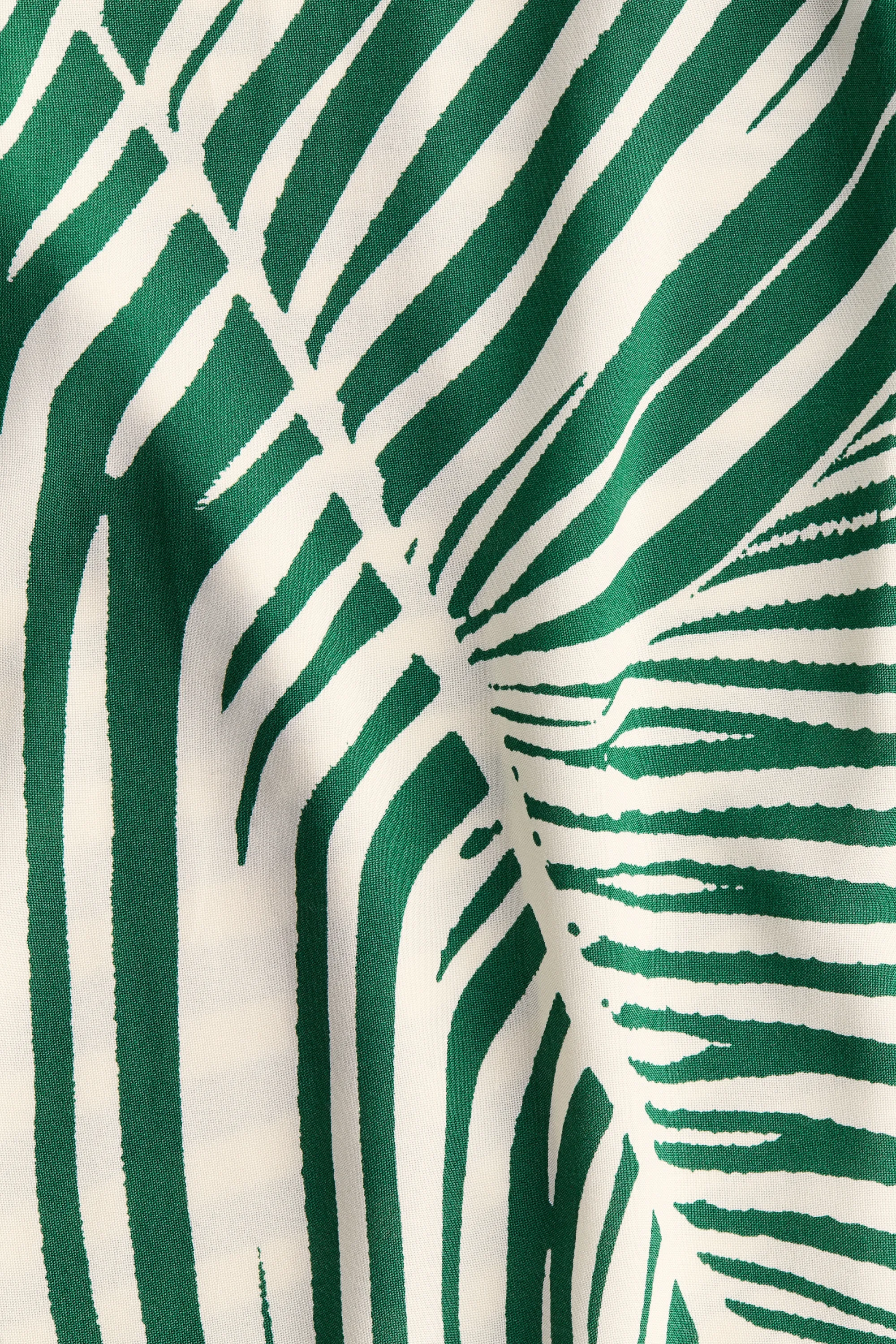 Robe tunique en viscose - Vert/motif crème