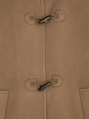 Duffle-coat court en laine mélangée - Taupe foncé — photo 5