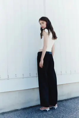Pantalon chic avec jambes barrel - Noir — photo 3