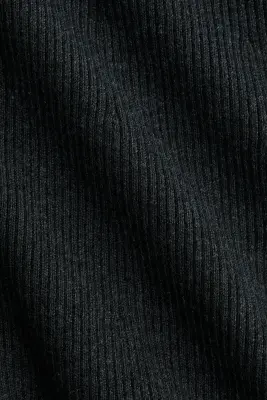 Robe en maille côtelée avec jupe évasée - Gris foncé — photo 5