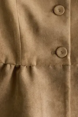 Veste péplum sans col - Beige foncé — photo 4