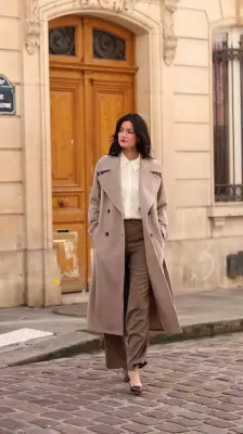 Paloma Wrap Coat - Grey beige — photo 4