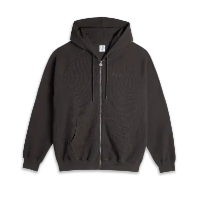 sweatshirt polar waffle zip – dirty black — photo 1