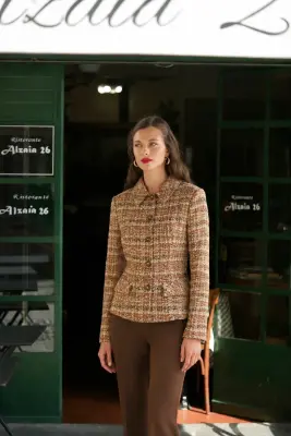 Blanche Short Coat - Brown multicolor — photo 1