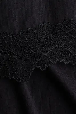 MAMA T-shirt d'allaitement avec dentelle - Noir — photo 4