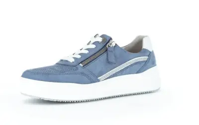 Baskets Gabor 86.568.26 Bleues - Cuir Nubuck Zip Largeur G Grande Pointure Femme — photo 1