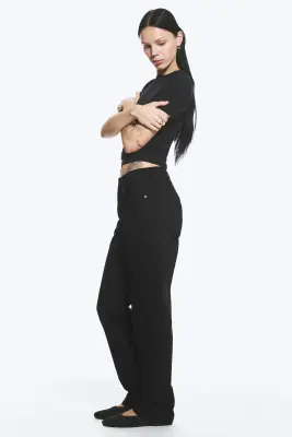 Jean droit standard taille mi-haute Laika - Black Rinse - Noir — photo 2