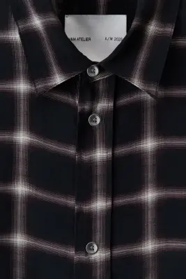 Slim Fit Cupro shirt - Noir/carreaux — photo 5