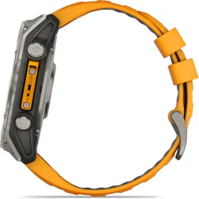 Garmin Fenix 8 Amoled 51mm Verre Sapphire lunette titane bracelet orange/graphite 010-02905-11 — photo 3