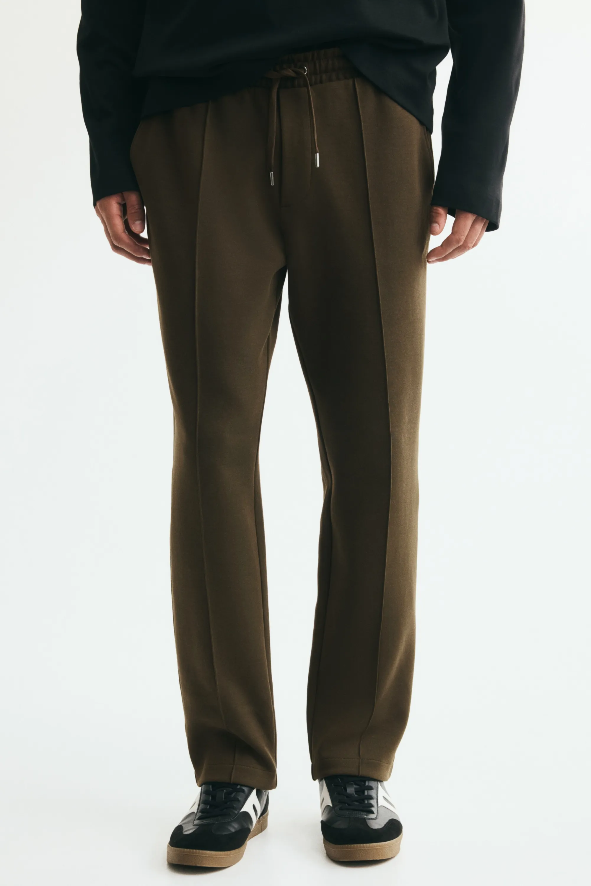 Pantalon jogger Regular Fit en interlock - Vert kaki foncé