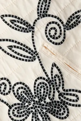 Veste en coton avec broderies - Crème — photo 3