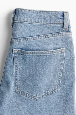 Wide High Waist Jeans - Bleu denim clair — photo 2