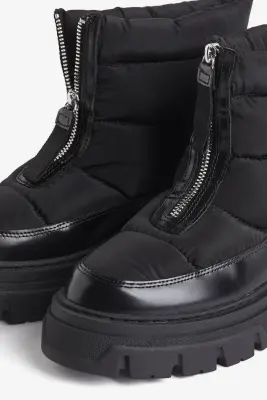 Bottines matelassées et chaudement doublées - Noir — photo 3