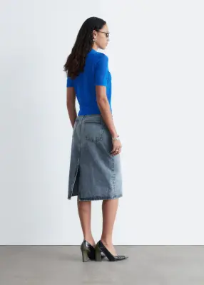 T-shirt en mailles fines - Bleu vif — photo 5