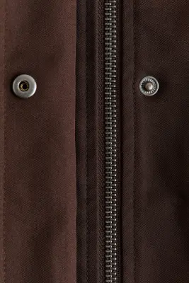 Veste oversize plissée - Marron foncé — photo 4
