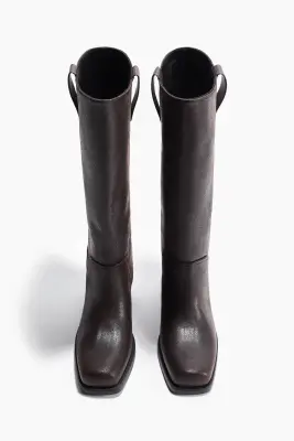 Bottes de hauteur genou - Marron foncé — photo 2