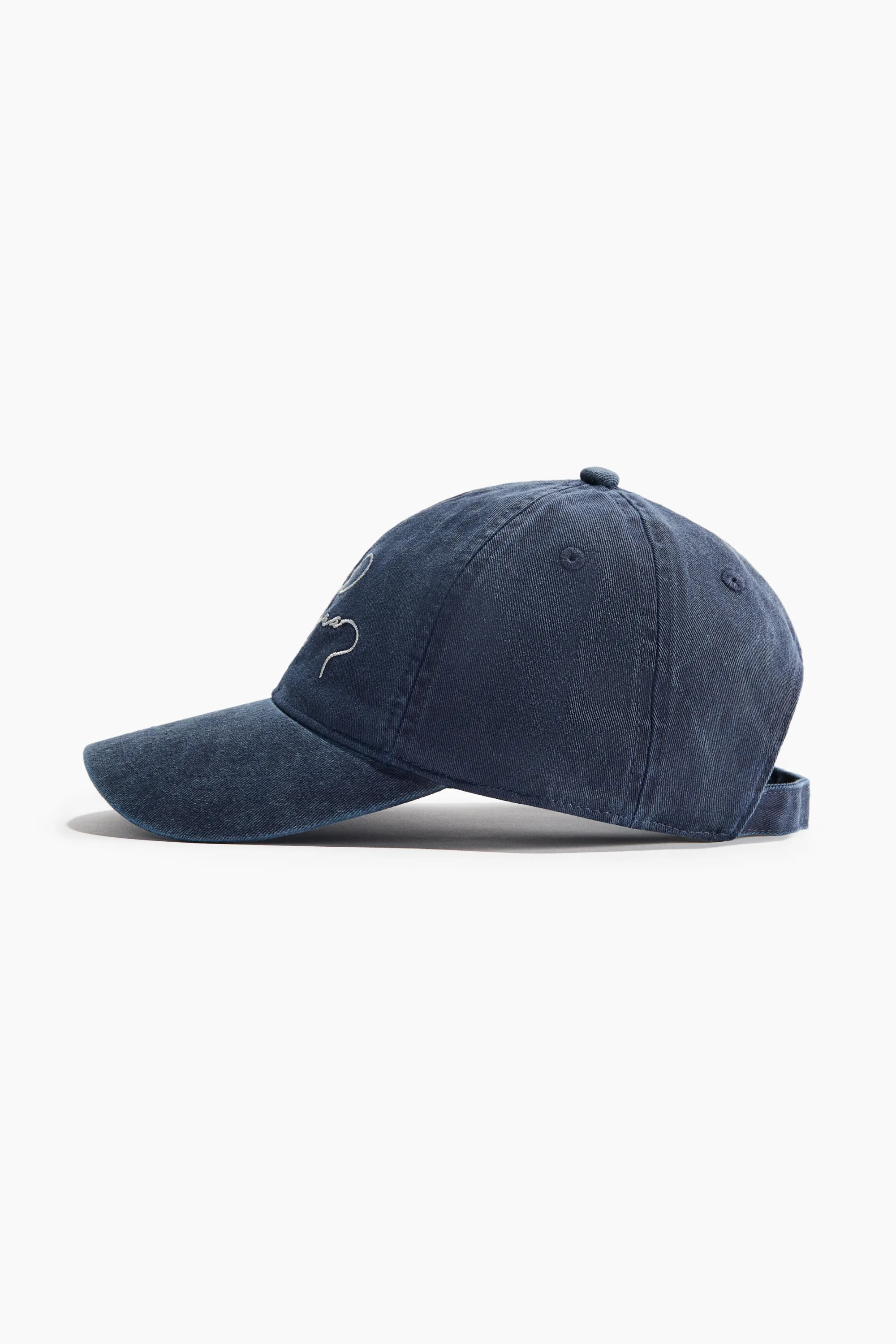 Casquette en twill avec motif brodé - Bleu denim foncé/Atelier