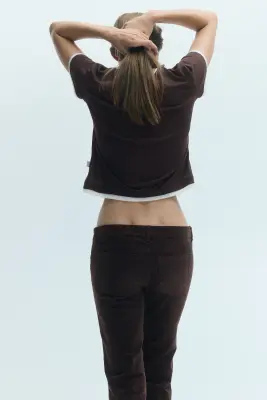 Pantalon évasé - Marron foncé — photo 3