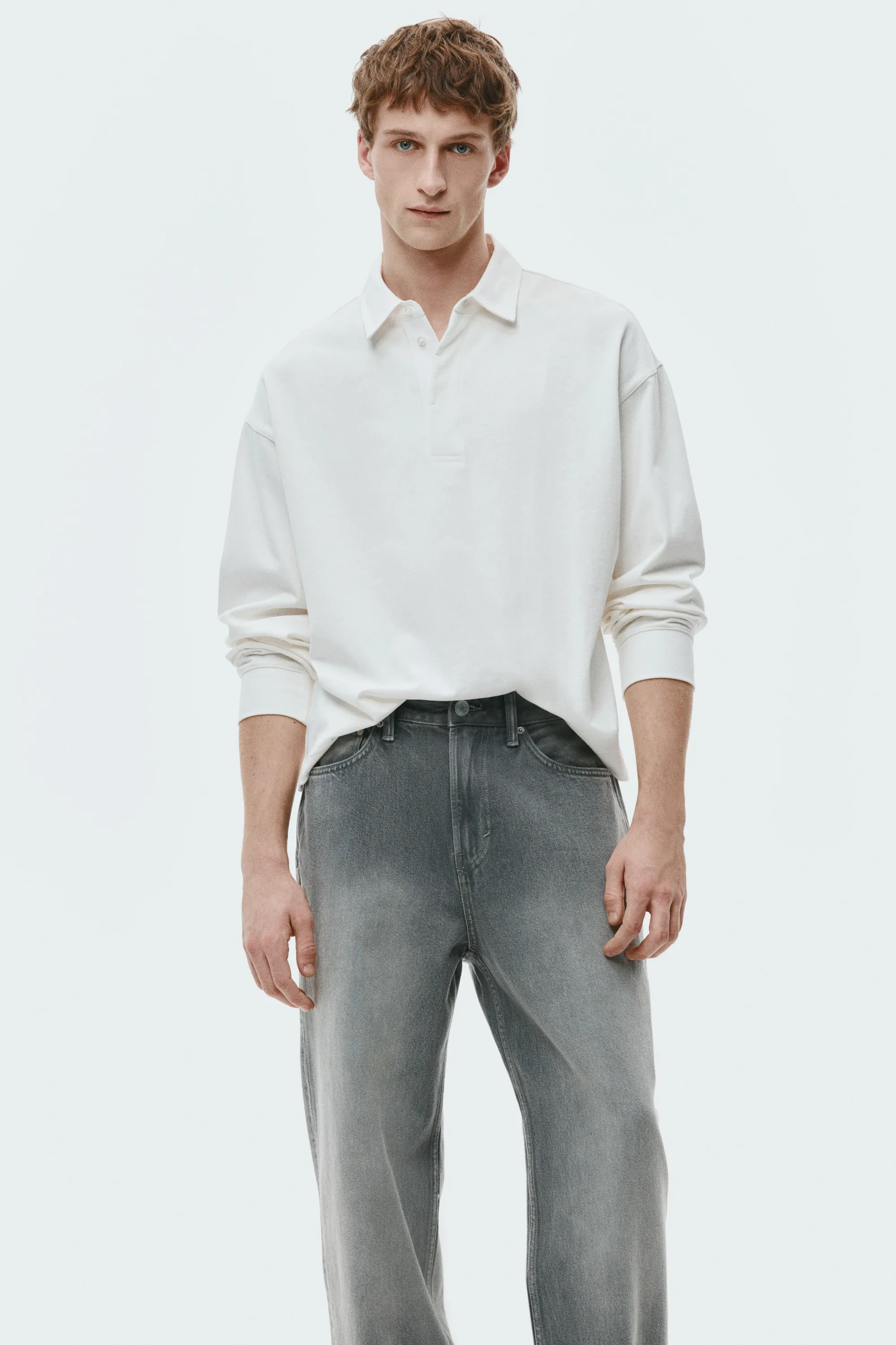 Loose Jeans - Gris denim clair