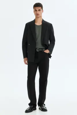 Débardeur côtelé Slim Fit - Vert kaki foncé — photo 1