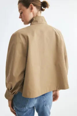 Veste oversize en twill - Beige clair — photo 4