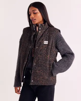 Veste Clovis léopard fauve chocolat — photo 5