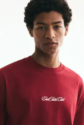 T-shirt imprimé Relaxed Fit - Rouge/East Isles Club — photo 1
