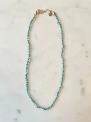 Nouveau ! ROOM SERVICE JEWELRY Collier Poésie Galets Turquoise