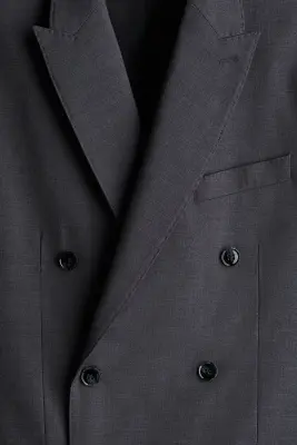 Veste Regular Fit à fermeture croisée - Gris foncé — photo 1