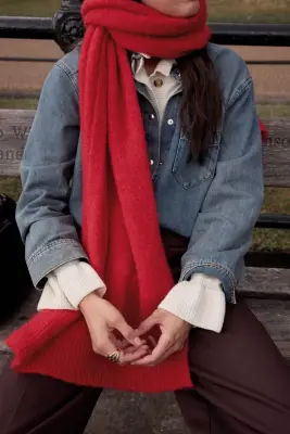 Écharpe Julien rouge vif — photo 5