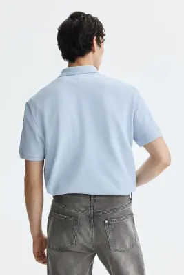 Polo Regular Fit - Bleu clair — photo 3