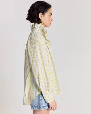 Chemise Leonor rayures bleu et jaune — photo 3