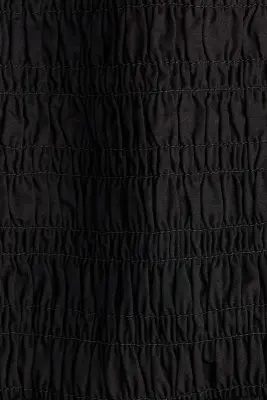 Robe smockée en popeline - Noir — photo 3