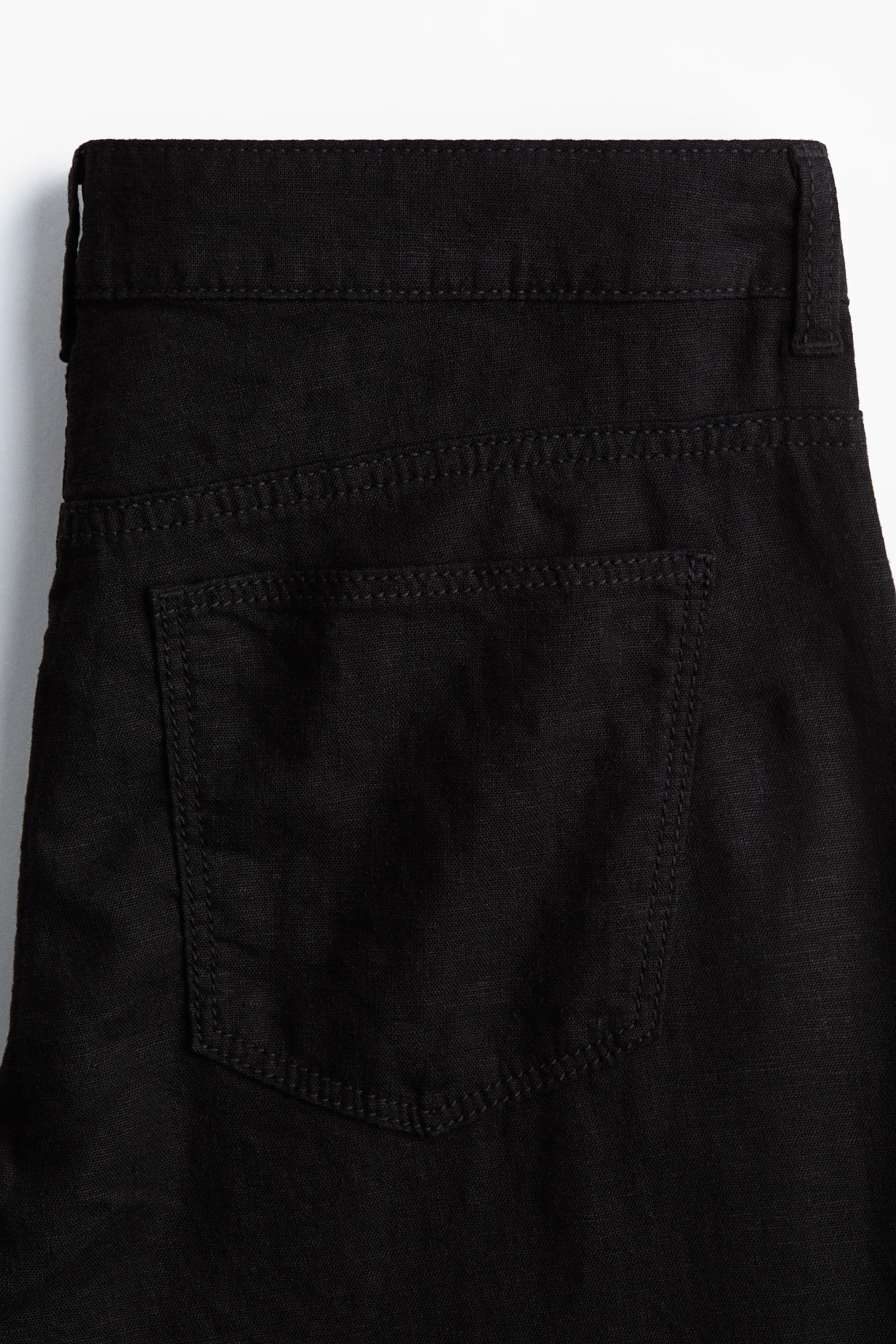 Pantalon large en lin mélangé - Noir