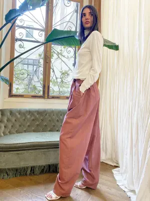 Pantalon large avec ceinture chiné rouge et blanc laine et mohair Prix boutique 950€ Taille 40 — photo 3