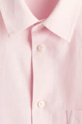 Chemise Relaxed Fit en lin mélangé - Rose clair — photo 4