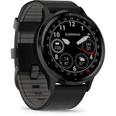 Garmin Venu 3 bracelet cuir noir + bracelet silicone noir 010-02784-52 — photo 3
