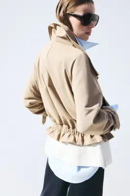 Trench-coat à col entonnoir - Beige — photo 2
