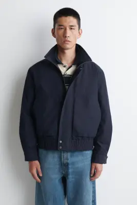 BLOUSON DOUDOUNE À COL CHEMINÉE - BLEU MARINE — photo 1