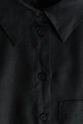 Chemise en lin - Noir — photo 2