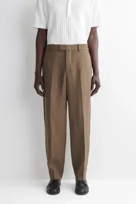 PANTALON FUSEAU DÉCONTRACTÉ EN LIN - SABLE — photo 2