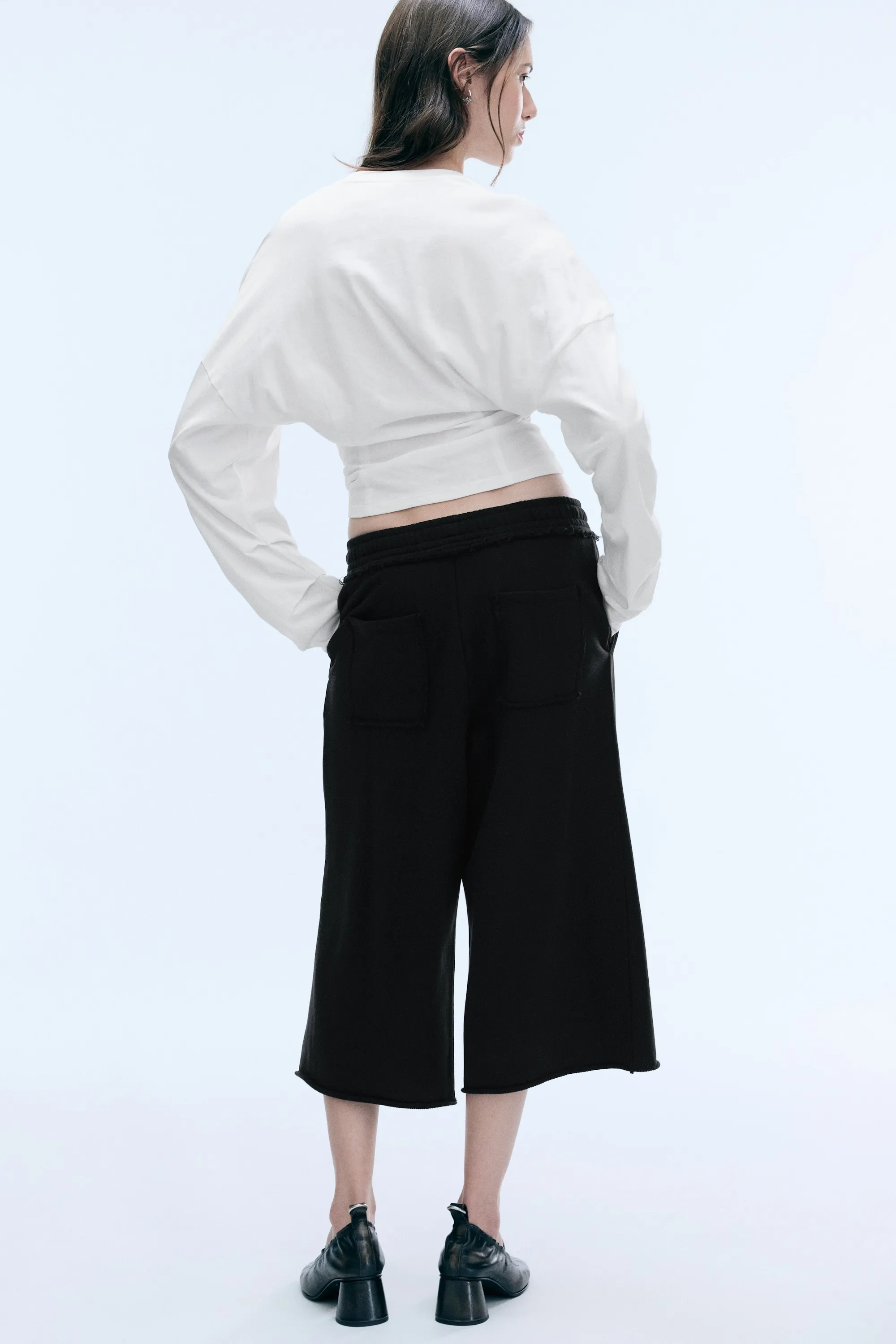 Pantalon 7/8 en éponge - Noir