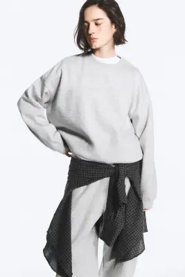 Sweat standard - Mélange gris clair poudré — photo 2