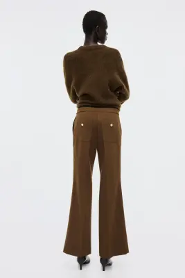 Pantalon chic évasé - Marron foncé — photo 3