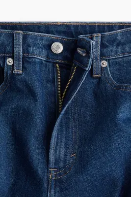 Slim Straight High Ankle Jeans - Bleu denim — photo 1
