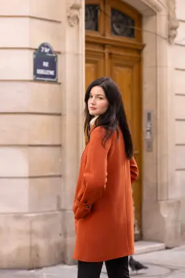 Francine Short Trench Coat - Rust — photo 2