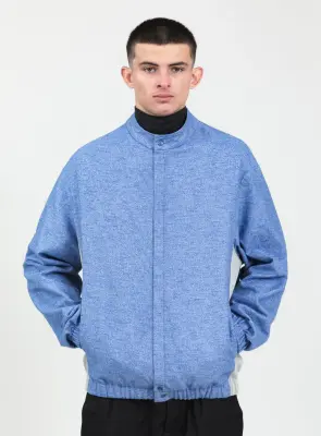 Cardigan with Front Cuts in Cloud Blue Cotton Flannel — photo 4